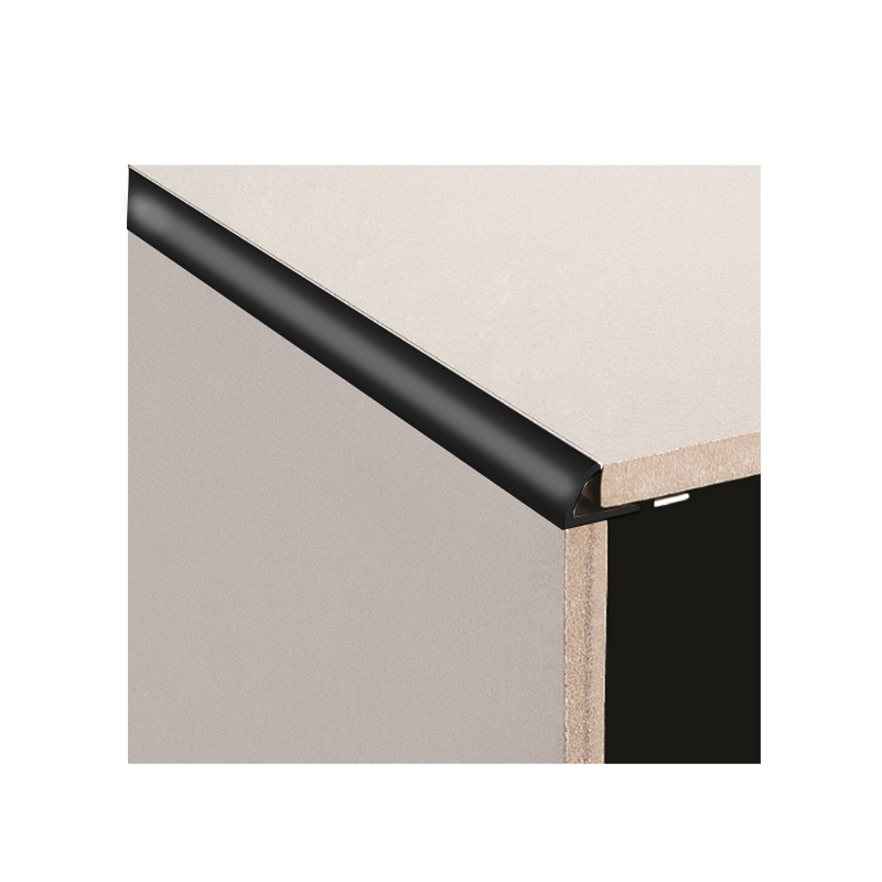 Aluminium Round Edge 8mm Black Gloss, Round Edge Tile Trim Aluminum Outside Corner