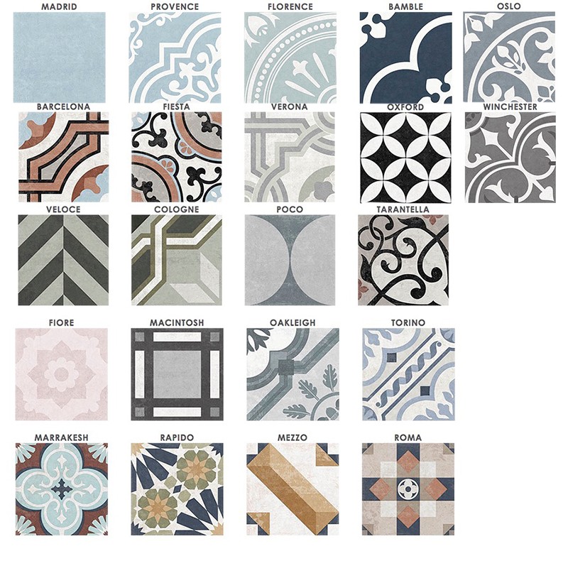 Artisan Series Encaustic  Cement Look Decorative Tile sample