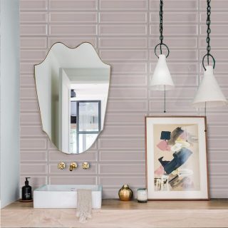 Pink Frame Subway Tile