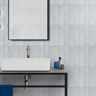 Blue Wavy Subway Tile