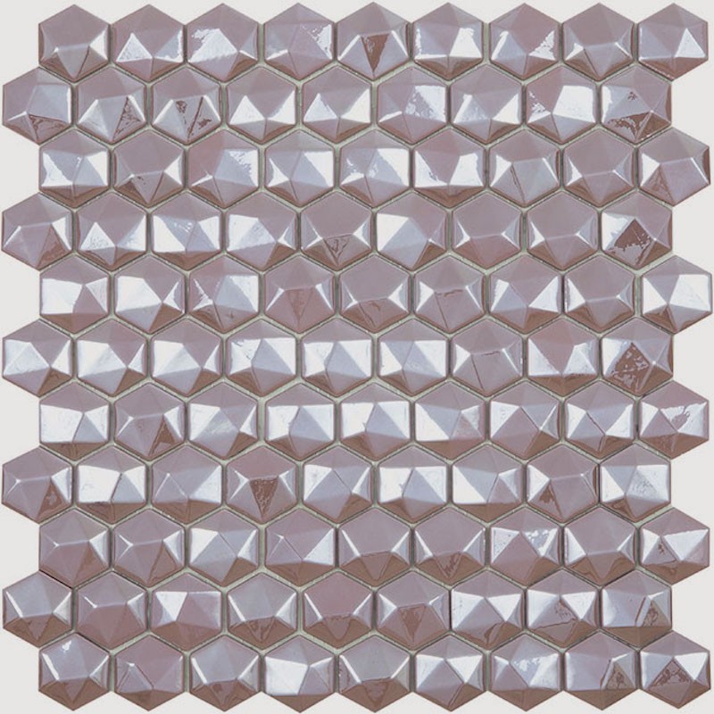 Diamond Nostalgic Hex Glass Mosaic Tile sample