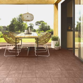 Sagunto Cotto Dark Terracotta Glazed Porcelain Tile