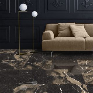 Pierre Black Polished Porcelain Tiles