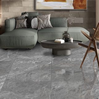 Tundra Dark Grey Polished Porcelain Tile